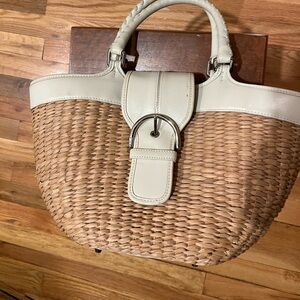 Coach White Drawstring Dust Bag with Black Logo